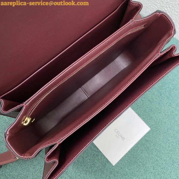 Replica Celine Triomphe Large Bag In Bordeaux Calfskin 3