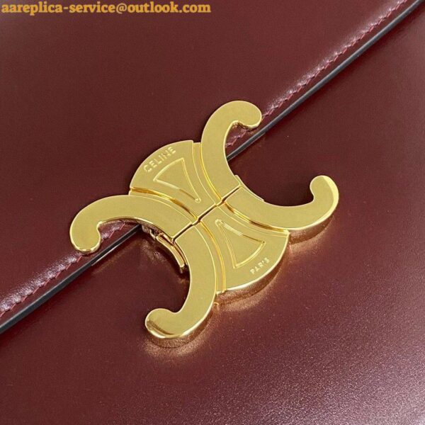 Replica Celine Triomphe Large Bag In Bordeaux Calfskin 4