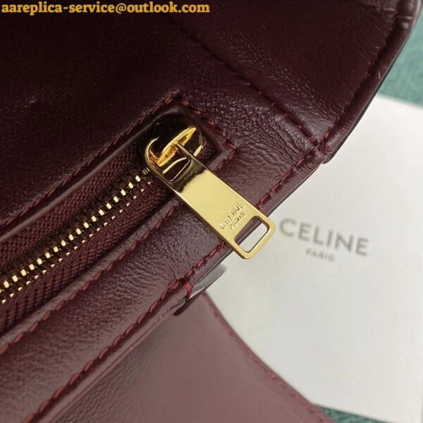 Replica Celine Triomphe Large Bag In Bordeaux Calfskin 7