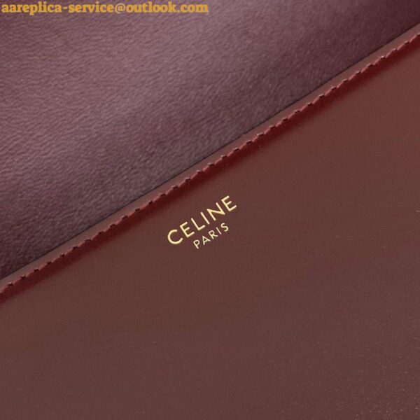 Replica Celine Triomphe Large Bag In Bordeaux Calfskin 6