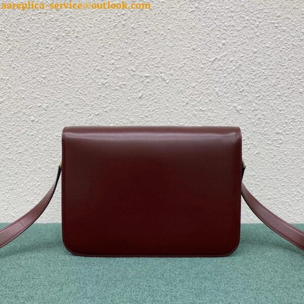 Replica Celine Triomphe Large Bag In Bordeaux Calfskin 7