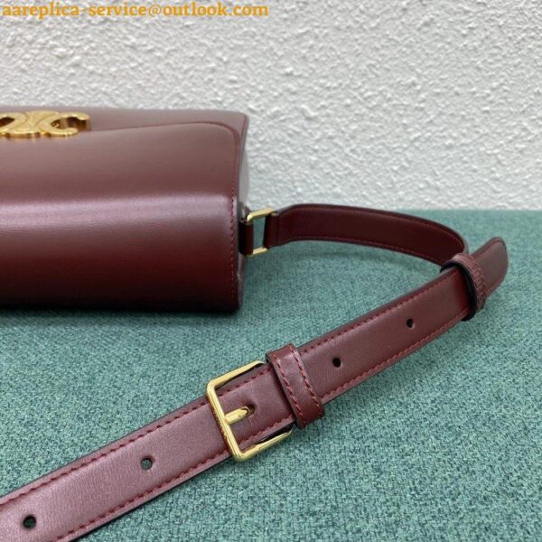 Replica Celine Triomphe Large Bag In Bordeaux Calfskin 8