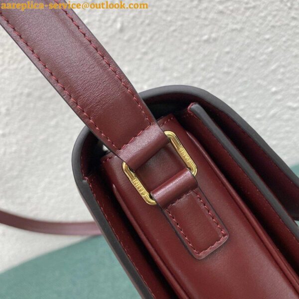 Replica Celine Triomphe Large Bag In Bordeaux Calfskin 9