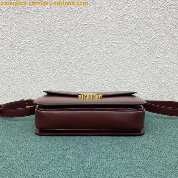 Replica Celine Triomphe Large Bag In Bordeaux Calfskin 11