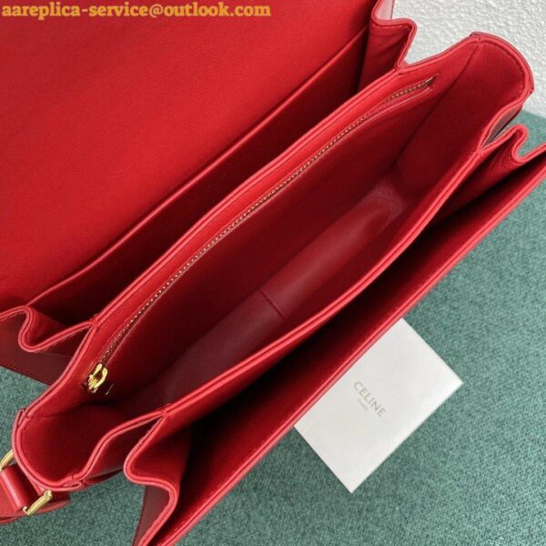 Replica Celine Triomphe Large Bag In Red Calfskin 10