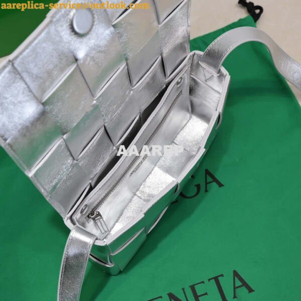 Replica Bottega Veneta BV 578004 Cassette Cross-body bag soft lambskin leather Silver 9