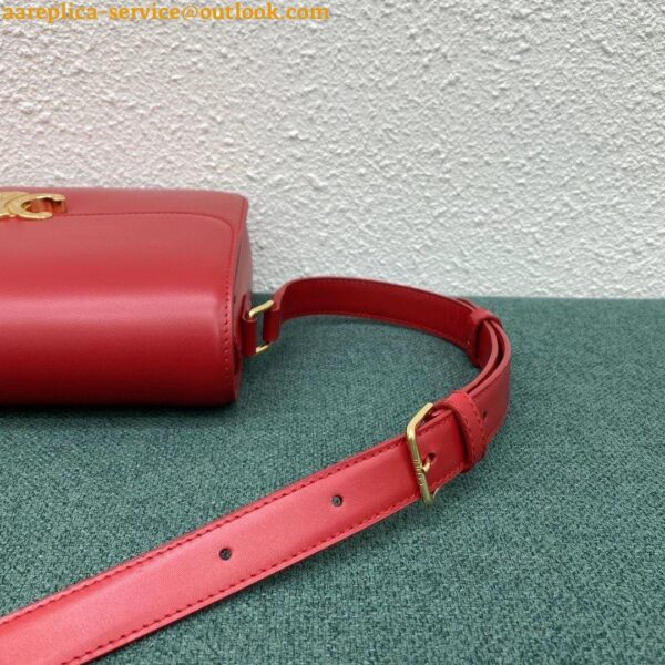 Replica Celine Triomphe Large Bag In Red Calfskin 11