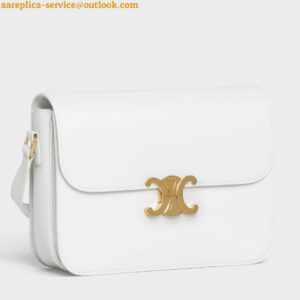 Replica Celine Triomphe Large Bag In White Calfskin