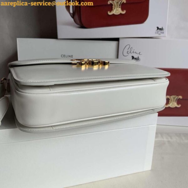 Replica Celine Triomphe Large Bag In White Calfskin 6