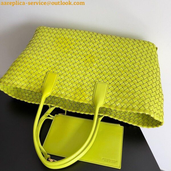 Replica Bottega Veneta Cabat Large Bag In Acid Kiwi Intrecciato Lambskin 3