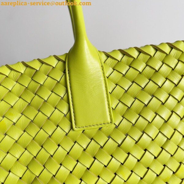 Replica Bottega Veneta Cabat Large Bag In Acid Kiwi Intrecciato Lambskin 9