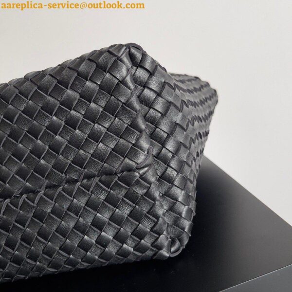 Replica Bottega Veneta Cabat Medium Bag In Black Intrecciato Lambskin 11