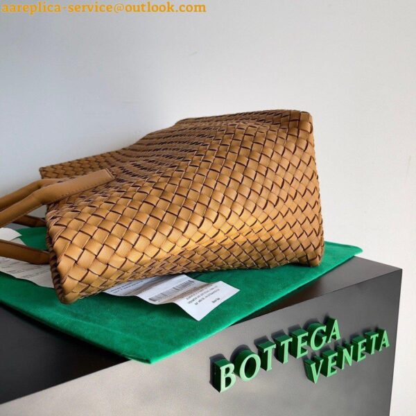 Replica Bottega Veneta Cabat Medium Bag In Caramel Intrecciato Lambskin 8