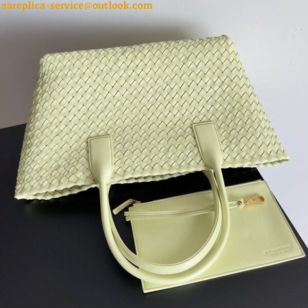 Replica Bottega Veneta Cabat Medium Bag In Lemon Intrecciato Lambskin 8