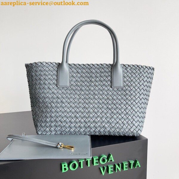 Replica Bottega Veneta Cabat Medium Bag In Thunder Intrecciato Lambskin 10