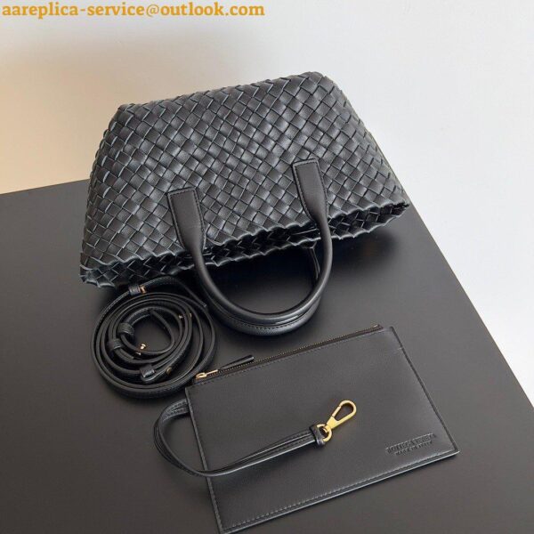 Replica Bottega Veneta Cabat Mini Bag In Black Intrecciato Lambskin 6