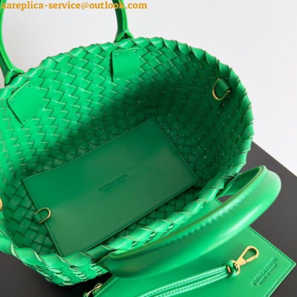 Replica Bottega Veneta Cabat Mini Bag In Green Intrecciato Lambskin 8