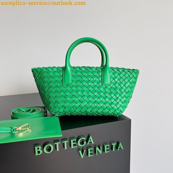 Replica Bottega Veneta Cabat Mini Bag In Green Intrecciato Lambskin 11