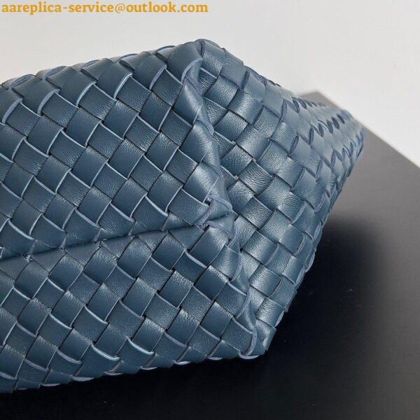 Replica Bottega Veneta Cabat Mini Bag In Navy Blue Intrecciato Lambskin 10