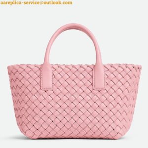 Replica Bottega Veneta Cabat Mini Bag In Pink Intrecciato Lambskin