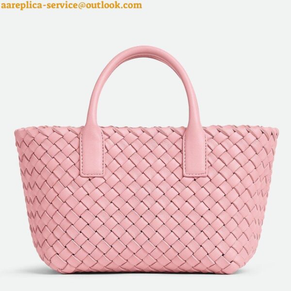 Replica Bottega Veneta Cabat Mini Bag In Pink Intrecciato Lambskin 3