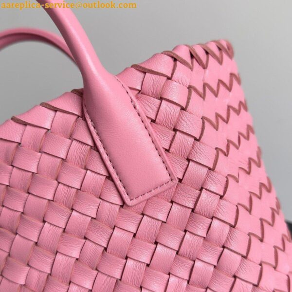 Replica Bottega Veneta Cabat Mini Bag In Pink Intrecciato Lambskin 7