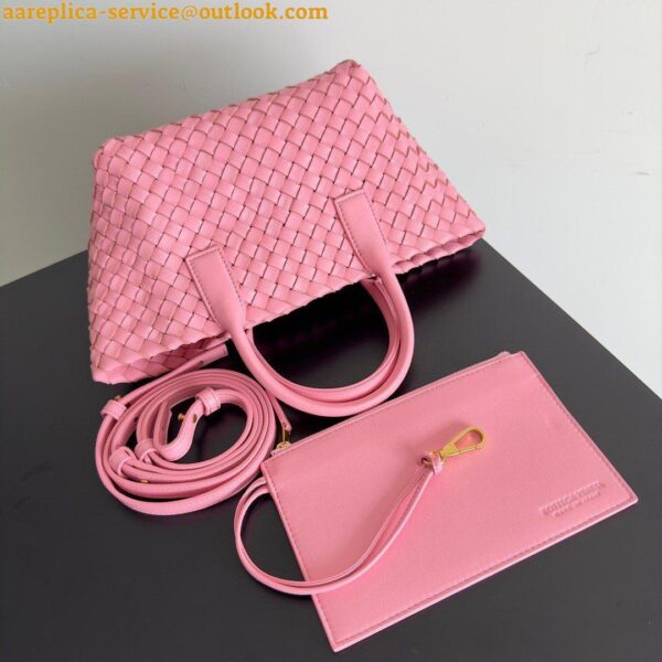 Replica Bottega Veneta Cabat Mini Bag In Pink Intrecciato Lambskin 8