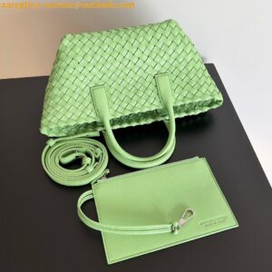 Replica Bottega Veneta Cabat Mini Bag In Pistachio Intrecciato Lambskin 2