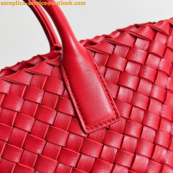 Replica Bottega Veneta Cabat Mini Bag In Red Intrecciato Lambskin 7