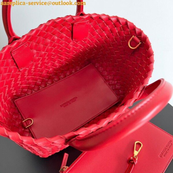 Replica Bottega Veneta Cabat Mini Bag In Red Intrecciato Lambskin 8