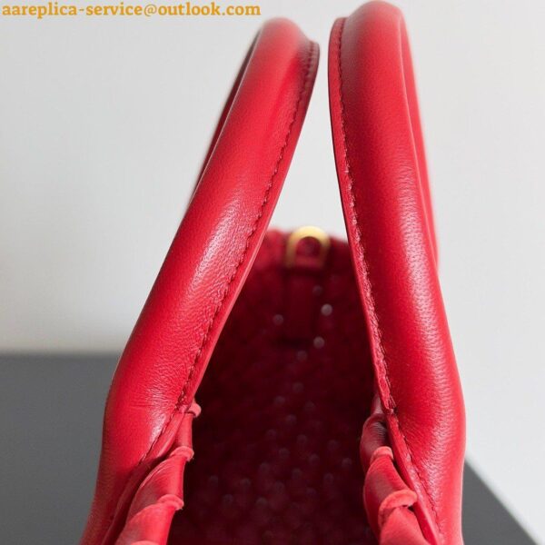 Replica Bottega Veneta Cabat Mini Bag In Red Intrecciato Lambskin 9