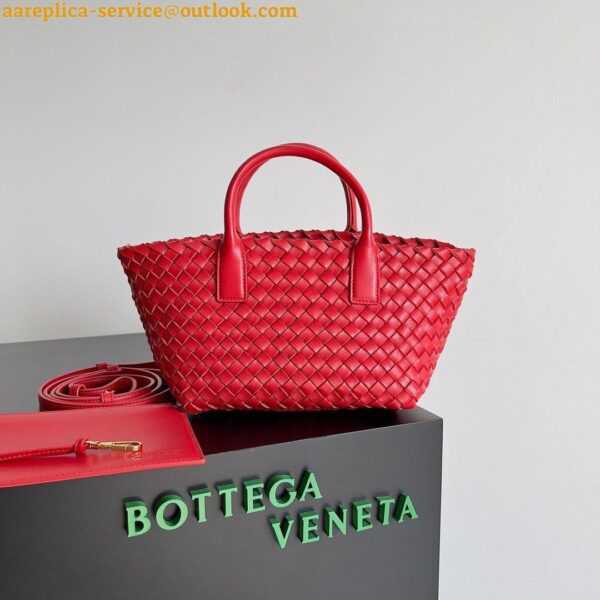 Replica Bottega Veneta Cabat Mini Bag In Red Intrecciato Lambskin 11