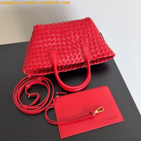 Replica Bottega Veneta Cabat Mini Bag In Red Intrecciato Lambskin 12