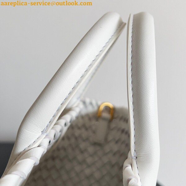 Replica Bottega Veneta Cabat Mini Bag In White Intrecciato Lambskin 7