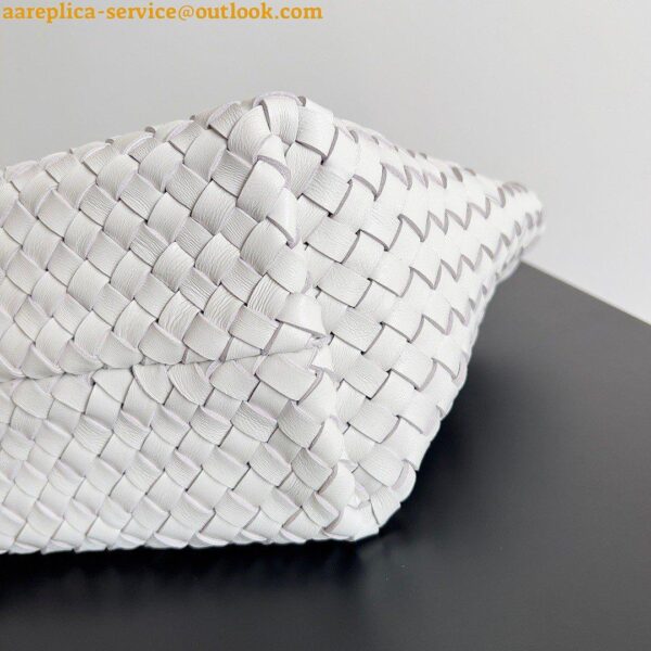 Replica Bottega Veneta Cabat Mini Bag In White Intrecciato Lambskin 8