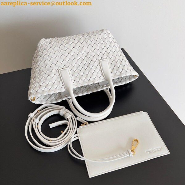 Replica Bottega Veneta Cabat Mini Bag In White Intrecciato Lambskin 11