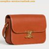 Replica Celine Triomphe Medium Bag In Bordeaux Smooth Calfskin