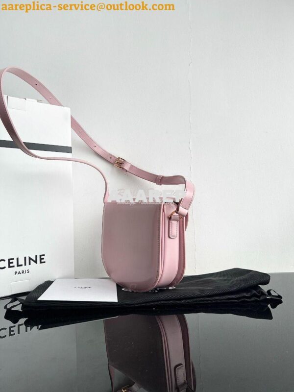 Replica Celine Teen Besace Triomphe In Shiny Calfskin 110413B Pink 4