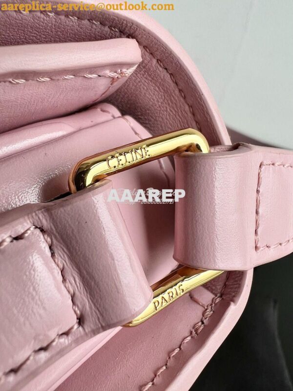 Replica Celine Teen Besace Triomphe In Shiny Calfskin 110413B Pink 11