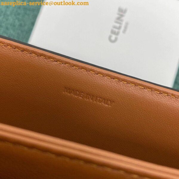 Replica Celine Triomphe Medium Bag In Brown Natural Calfskin 14