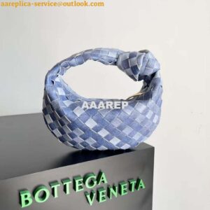 Replica Bottega Veneta BV 651876 mini Jodie canvas Rhinestones Denim Blue