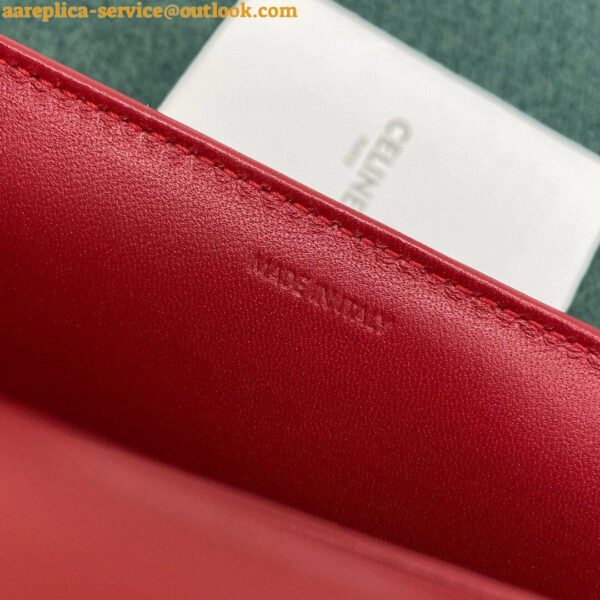 Replica Celine Triomphe Medium Bag In Red Smooth Calfskin 15