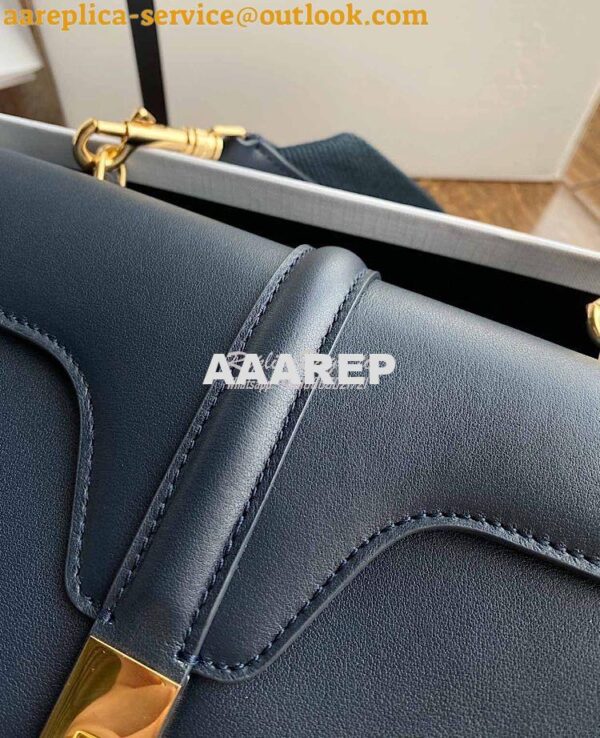 Replica Celine Teen Soft 16 Bag in Smooth Calfskin 196853 Navy Blue 6