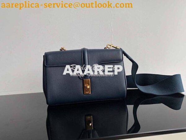 Replica Celine Teen Soft 16 Bag in Smooth Calfskin 196853 Navy Blue 7