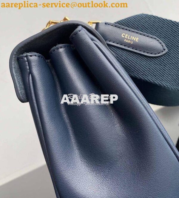 Replica Celine Teen Soft 16 Bag in Smooth Calfskin 196853 Navy Blue 8