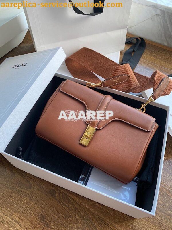 Replica Celine Teen Soft 16 Bag in Smooth Calfskin 196853 Tan 3