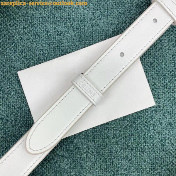 Replica Celine Triomphe Medium Bag In White Smooth Calfskin 14