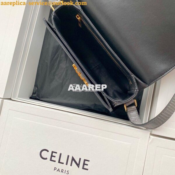 Replica Celine Teen Triomphe Bag in Lizard 188424 Anthracite 10