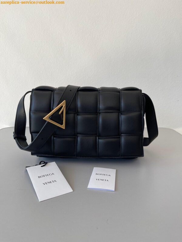 Replica Bottega Veneta Padded Cassette Bag In Black Intrecciato Lambskin 4