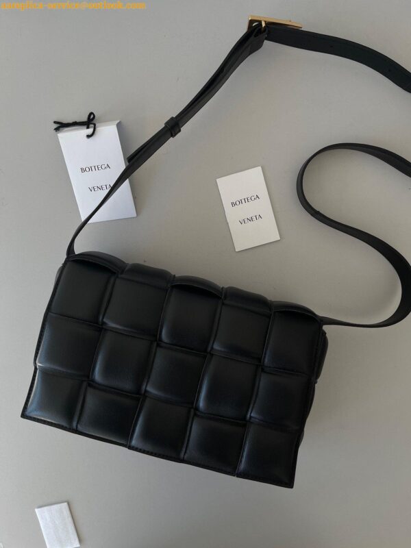 Replica Bottega Veneta Padded Cassette Bag In Black Intrecciato Lambskin 5